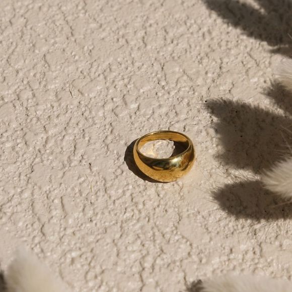 CLOSING SALE! Gold Plated Wide Dome Ring - Picture 10 of 11